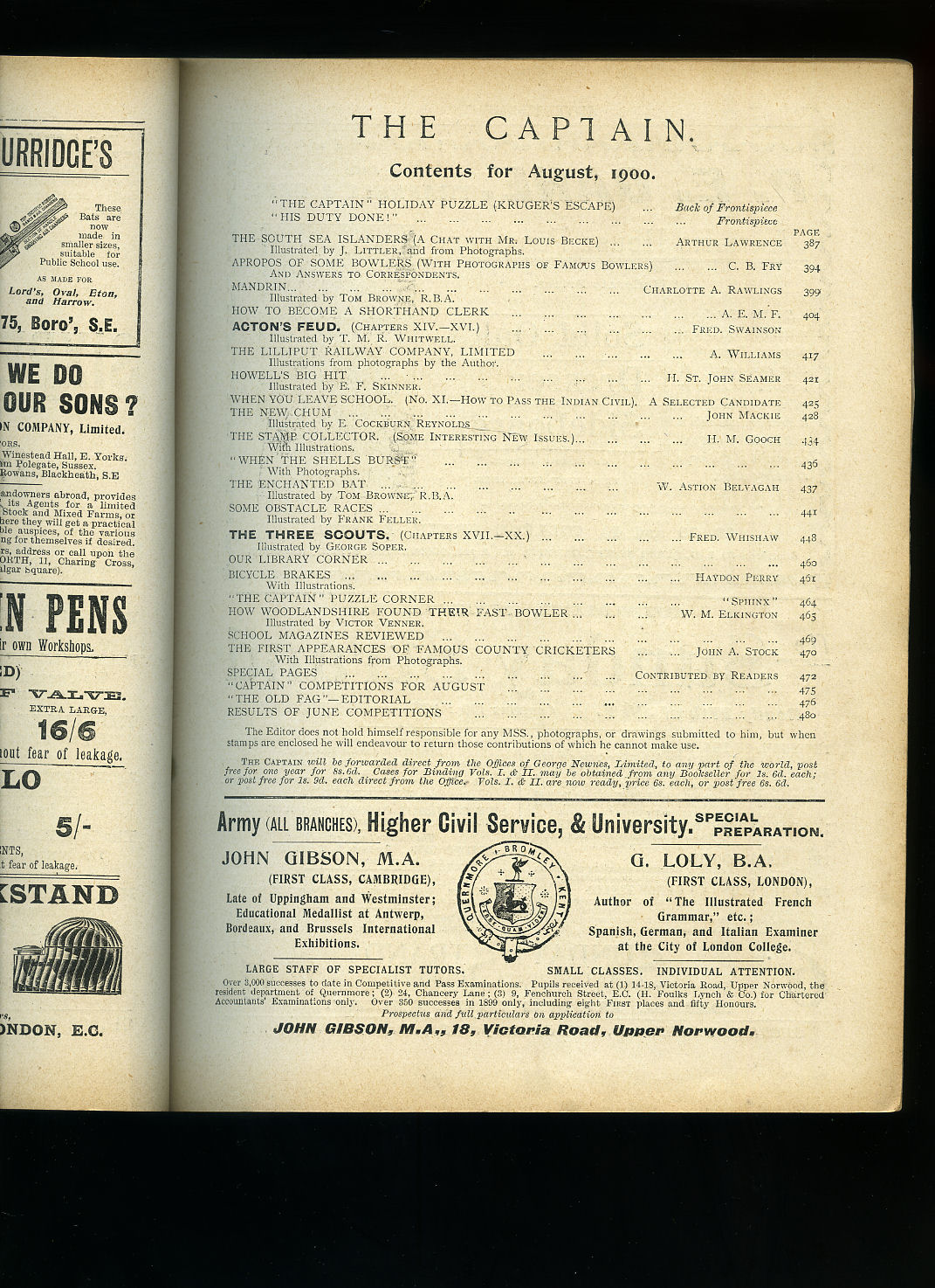 The Captain | A Magazine For Boys and Old Boys | Volume III No. 17 | August 1900 (Monthly Issue in Wrappers)