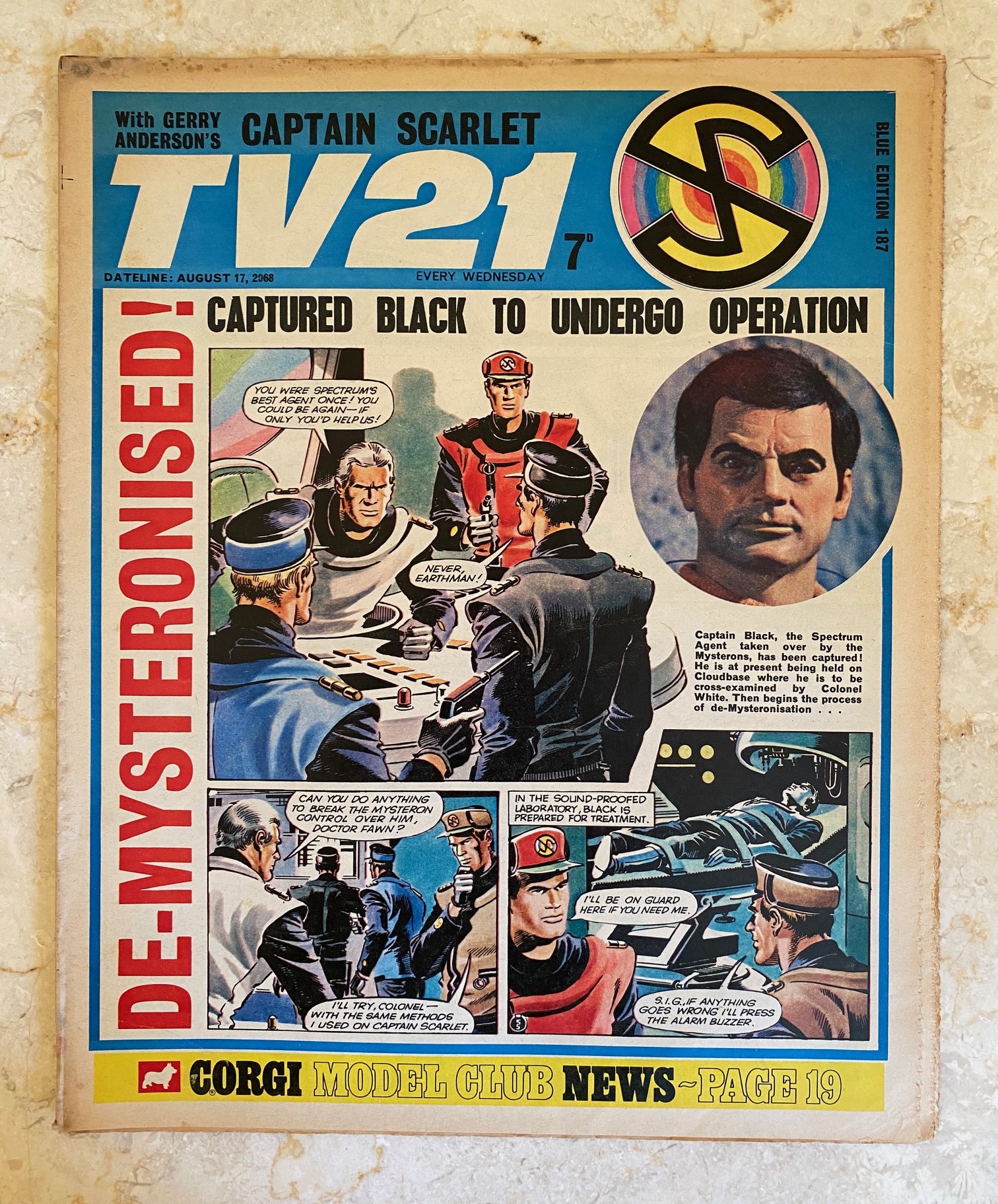 TV21 (TV Century) and TV Tornado | Edition No. 187 | August 17th 1968 (Captain Scarlet | Thunderbirds | Joe 90)