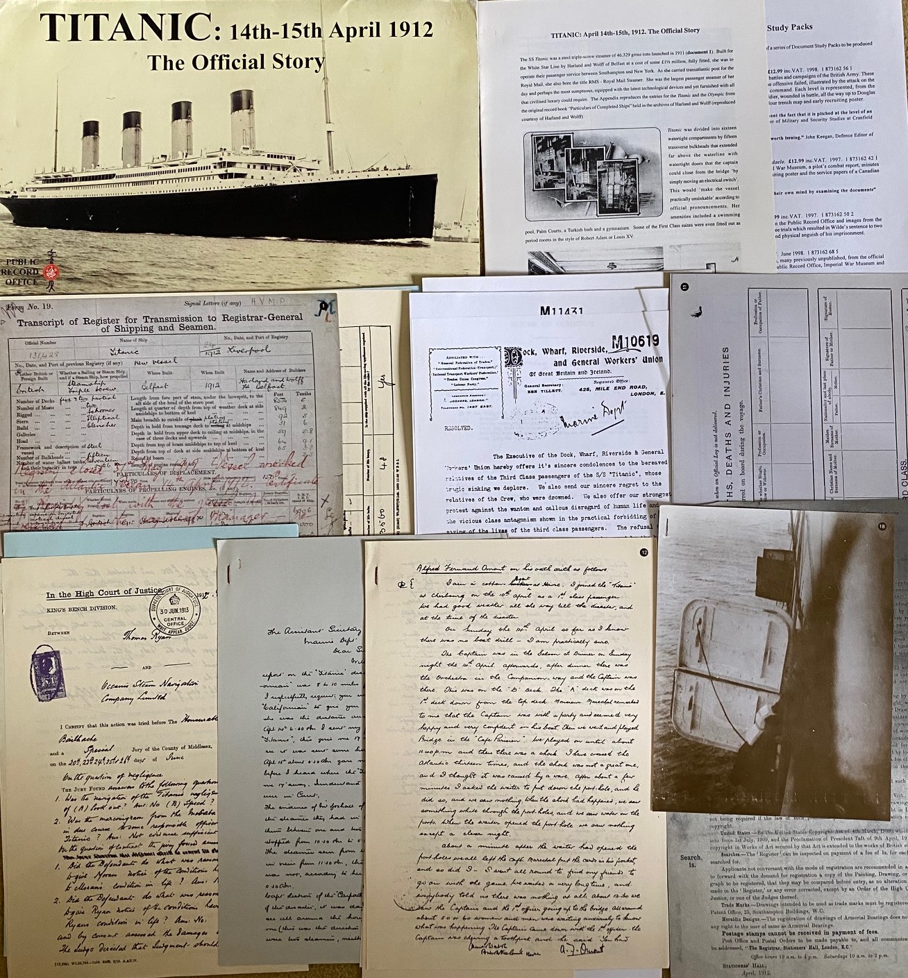 Titanic: 14th-15th April 1912 | The Official Story. Many Documents and Illustrations in Illustrated Card Folder (Complete)
