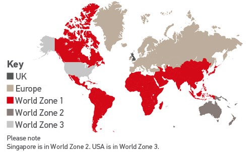 Royal Mail Zones Map
